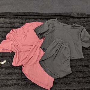 Women's Pink and Gray Pajama Set